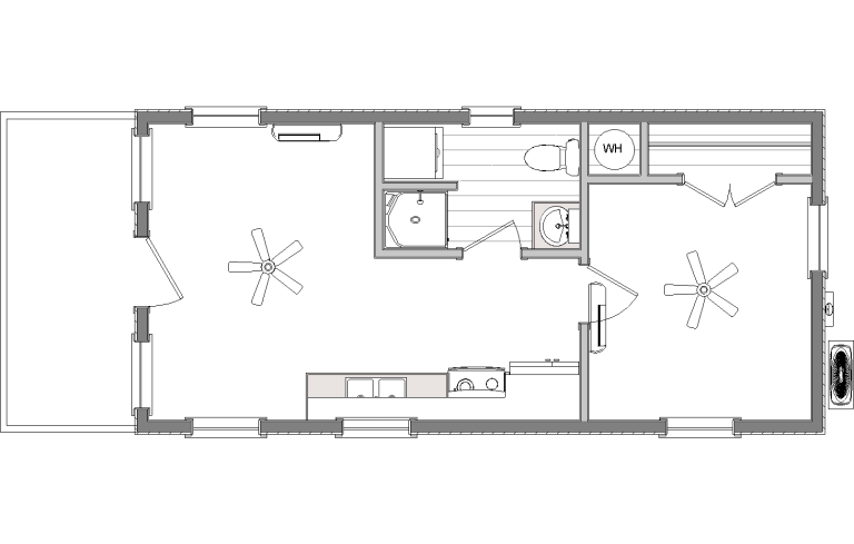 Bear Lake 504 sq. ft. with porch floor plan