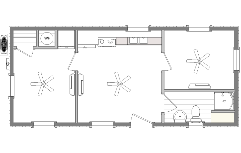 homestead log cabin floorplan H102