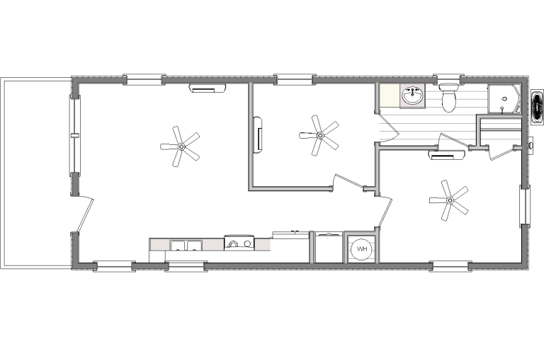 homestead log cabin floorplan H107