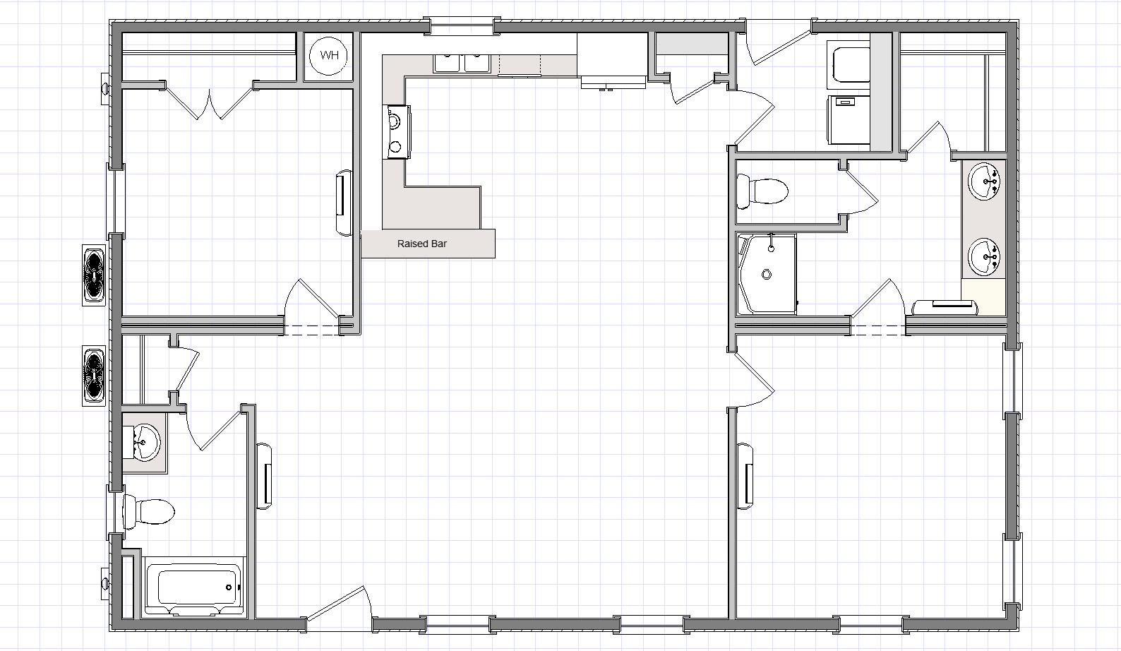 Moose creek log cabin floorplan 28X42 2B2B